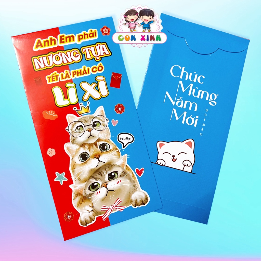 Bao Lì Xì Tết 2023 Dễ Thương,quà tri ân khách hàng CON XINH