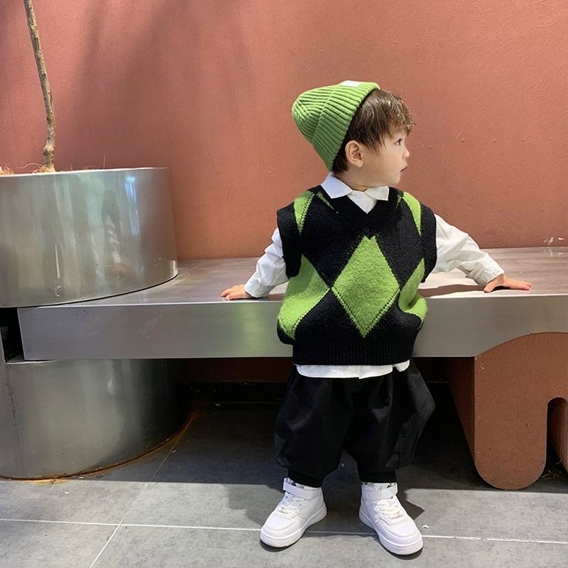 Áo Len Không Tay Thời Trang Thu Đông Cho Bé Trai