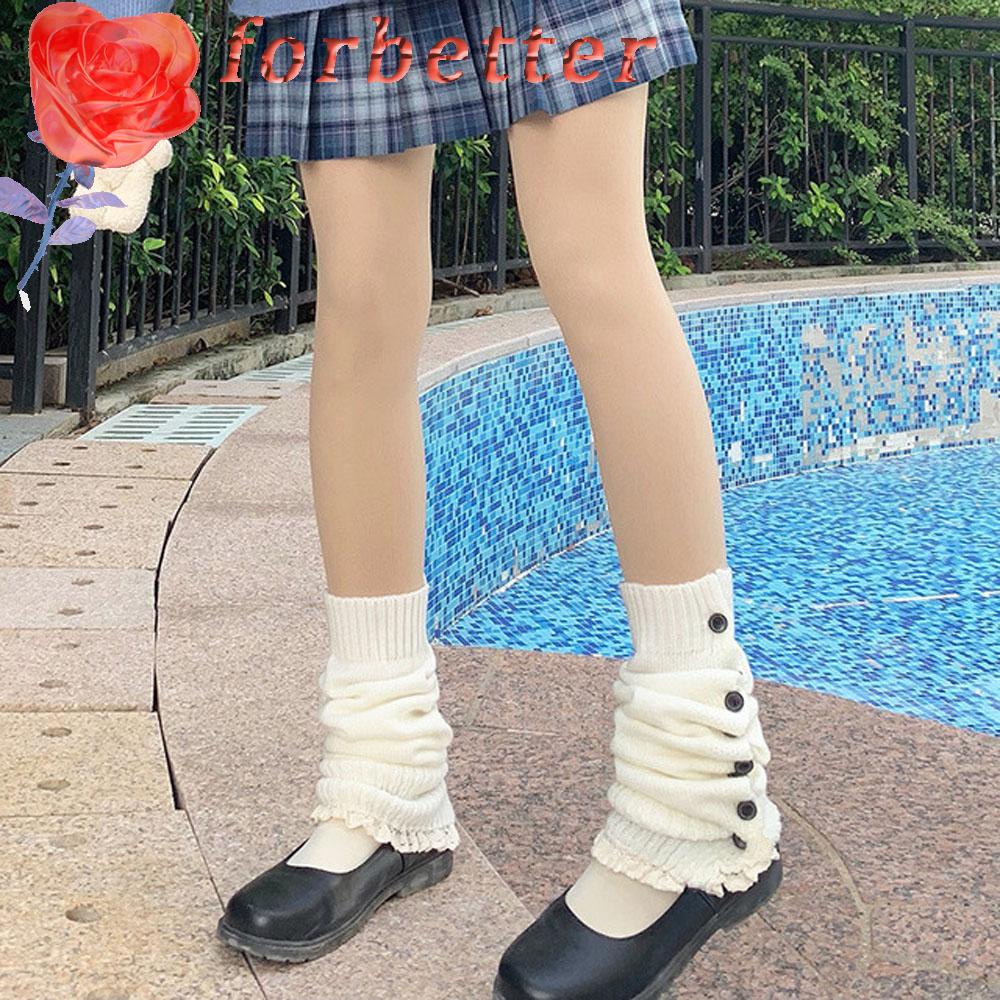 Vớ len ống chân giữ ấm phối bông lông pompom phong cách thời trang cho phái nữ