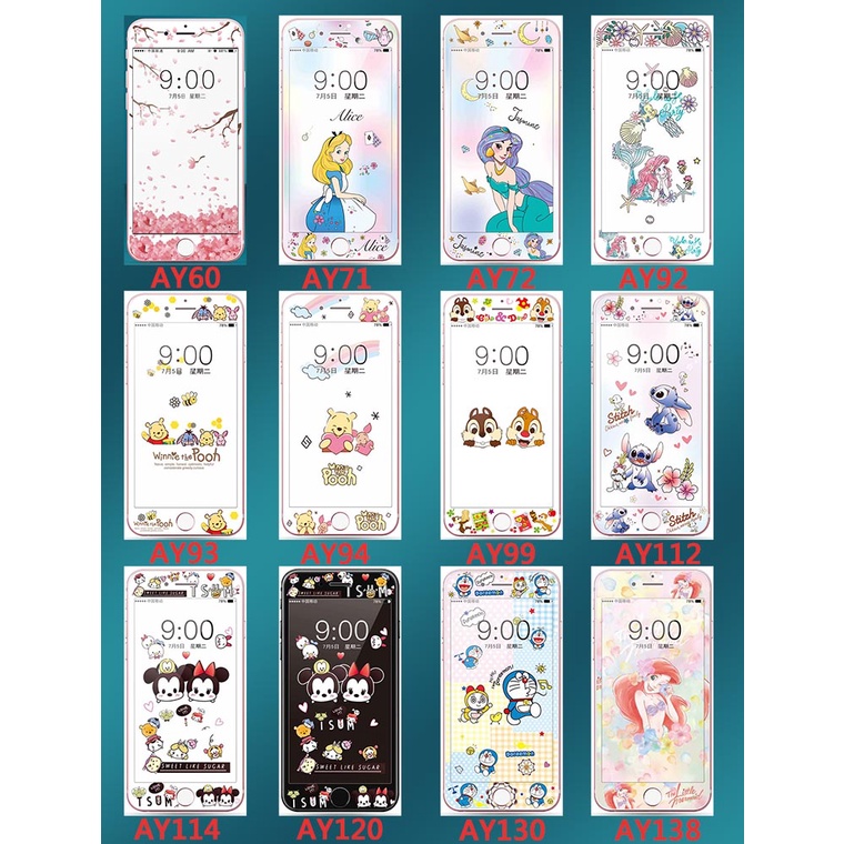 Kính Cường Lực Hoạt Hình 3D 9H 6 6s 7 8 Plus Iphone7 Iphone8 Plus Se2