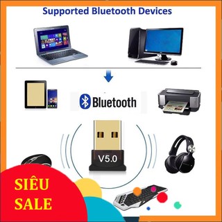 [V5.0] USB Bluetooth 5.0 cho PC -USB Bluetooth Máy tính kết nối 20m V5.0 [TIỆN DỤNG] (vinetshop9x)