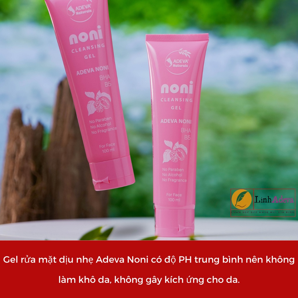 Sữa Rửa Mặt Trái Nhàu ADEVA NONI CLEANSING GEL Chiết Xuất Trái Nhàu Làm Sạch Sâu, An Toàn Với Mọi Loại Da 100ML