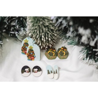 Khuyên tai đất sét nung Polymer Clay (It's December)