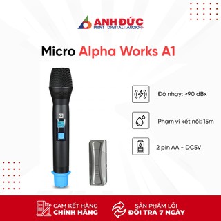 Micro karaoke không dây alpha works a1/ alpha works d2 cho loa harman kardon go play, onyx 3 4 5 6, boombox