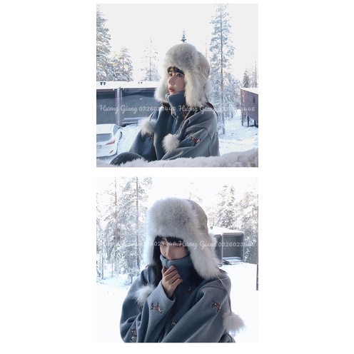 Mũ Lông Mông Cổ, Mũ Lông Trần Trám, Mũ Lông Chụp Hình Concept Noel