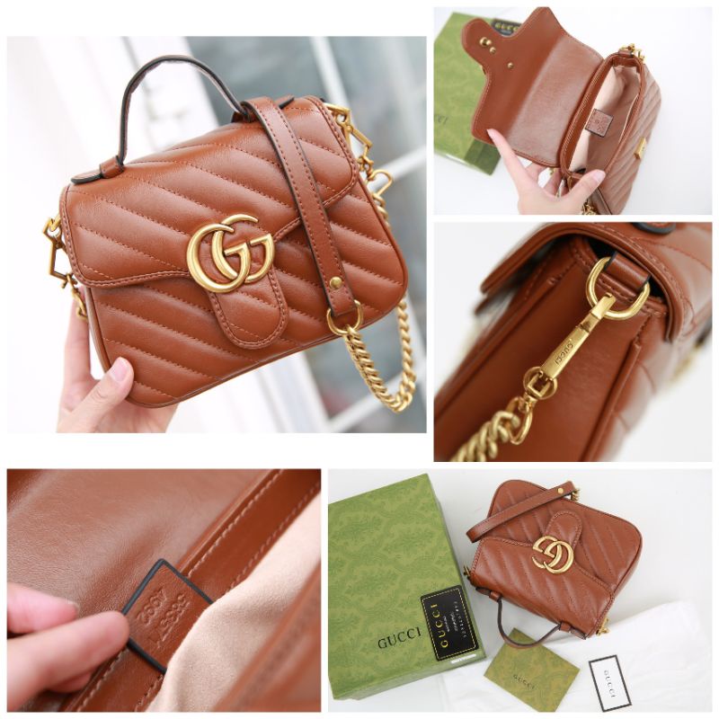 Túi xách nữ M.M da bò sz24cm kèm quai đeo cực chất fullbox 2 lớp