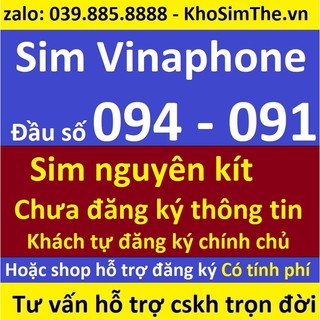 Sim Vina nguyên kít chưa đăng ký thông tin, khách tự đăng ký chính chủ