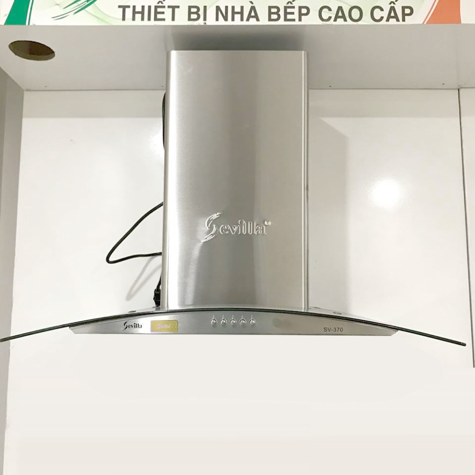 Hút mùi kính cong SV-370 có than hoạt tính công suất cao hút khỏe bảo hành 2 năm