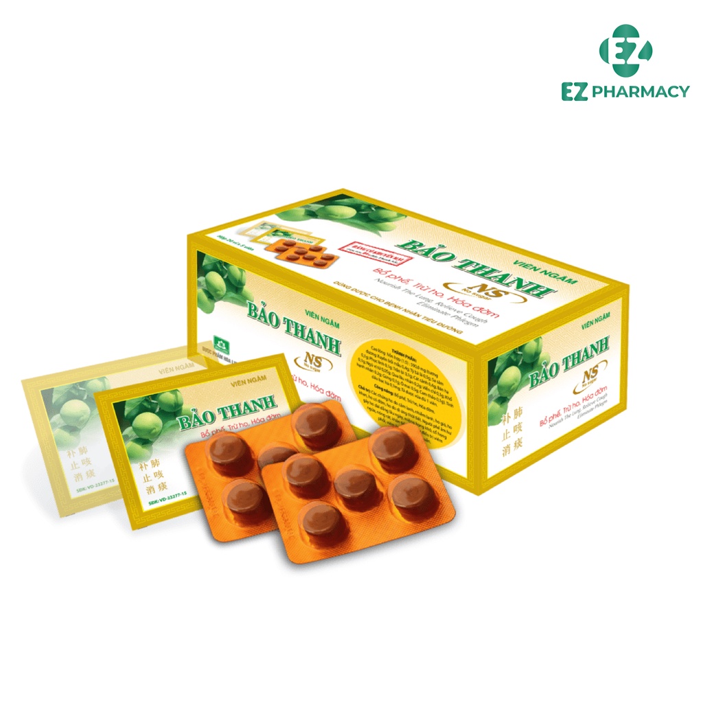 Viên ngậm ho Bảo thanh  - giúp Hỗ trợ giảm ho, rát họng hiệu quả Vỉ 6 viên - EZ Pharmacy