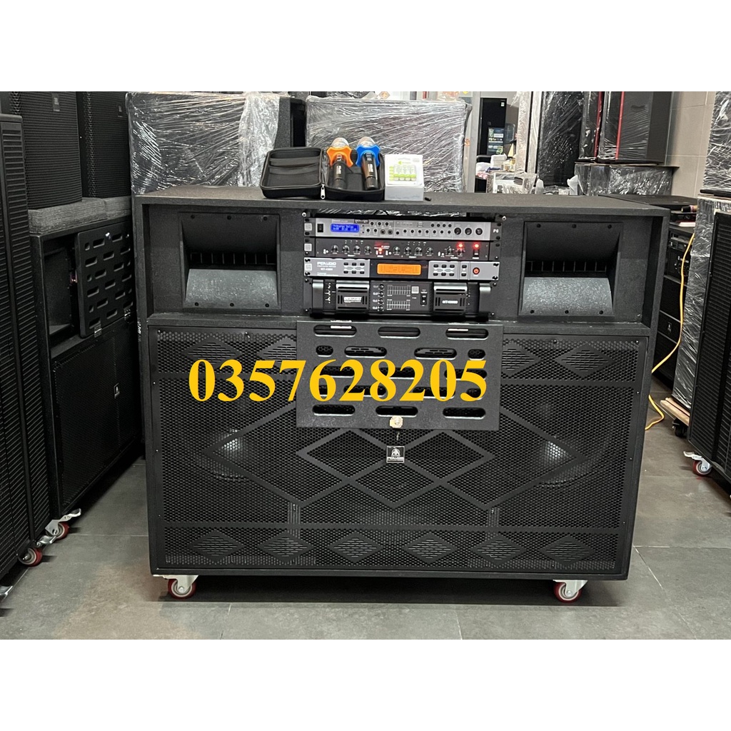 0357628205 Combo loa kéo điện 3 bass, 2 bass 40 1 sub 50, thành phẩm loa + thùng công