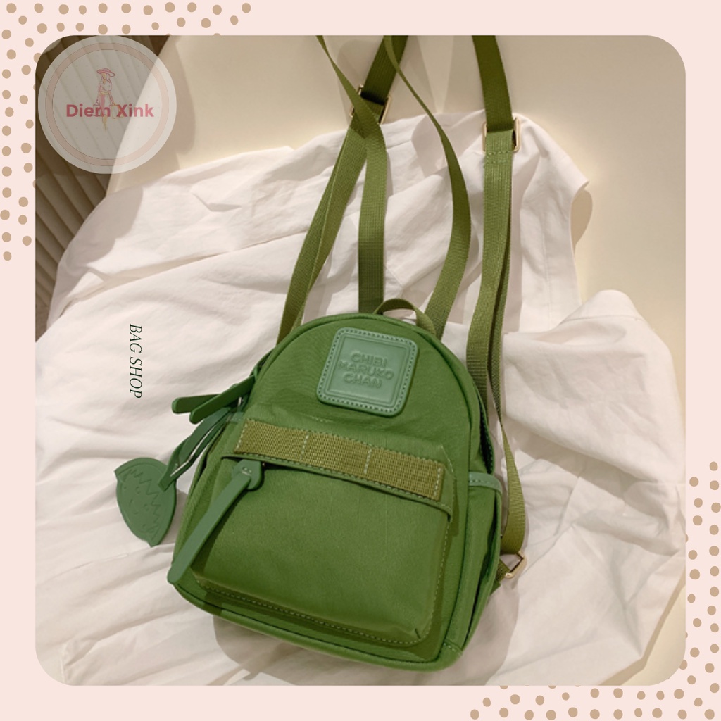 Balo Mini Nữ Vải Maruco Chan Nylon Chống Thấm Nhẹ Nhiều Ngăn Phong Cách Nhật Bản Đi Học Đi Chơi Size 19 cm T 43