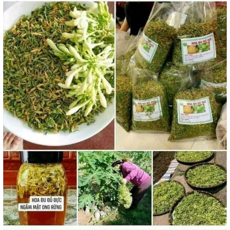 Hoa Đu Đủ Đực Sấy Khô thượng hạng gói 500g và 1Kg