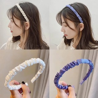 Băng đô cài tóc lụa satin bóng , bờm tóc phong cách Hàn Quốc cho nữ đẹp cao cấp sang trọng