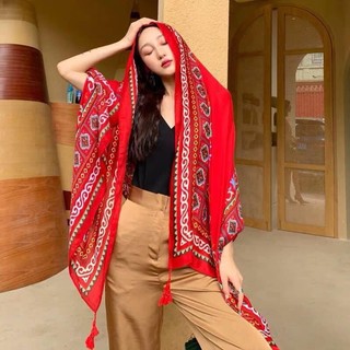 ( Hàng loại 1 ) Khăn Choàng Boho Đi Biển họa tiết