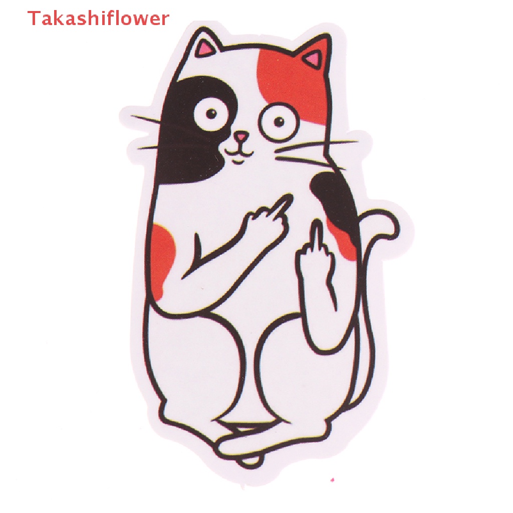 Set 50 Miếng Dán Trang Trí Laptop / Điện Thoại / Ván Trượt / Xe Hơi Hình Mèo Dễ Thương