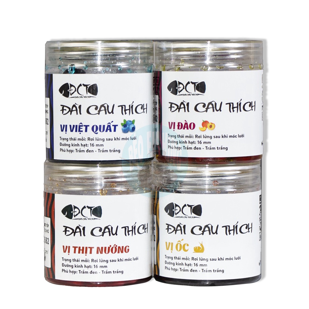 Hạt Đan Silicon Dẻo 16mm Đài Câu Thích Các Vị: Việt Quất - Đào - Thịt Nướng - Ốc Đánh cá mới, cá ăn lửng