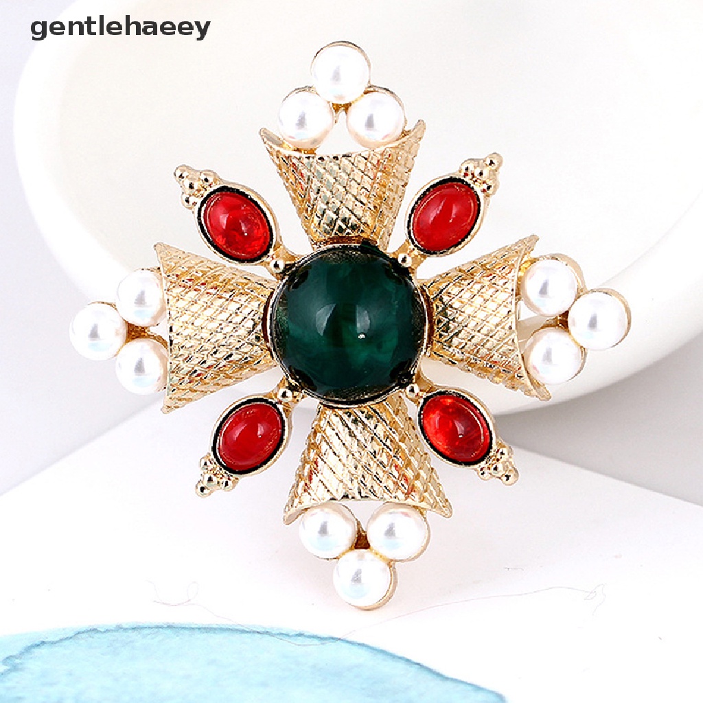 Ghim Cài Áo Hình Thánh Giá Đính Ngọc Trai Thời Trang Cho Nữ