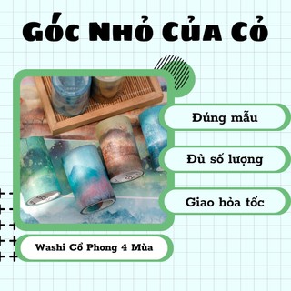 Băng dán Washi tape lẻ phong cách cổ phong bốn mùa trang trí sổ tay làm bullet journal gocnhocuaco
