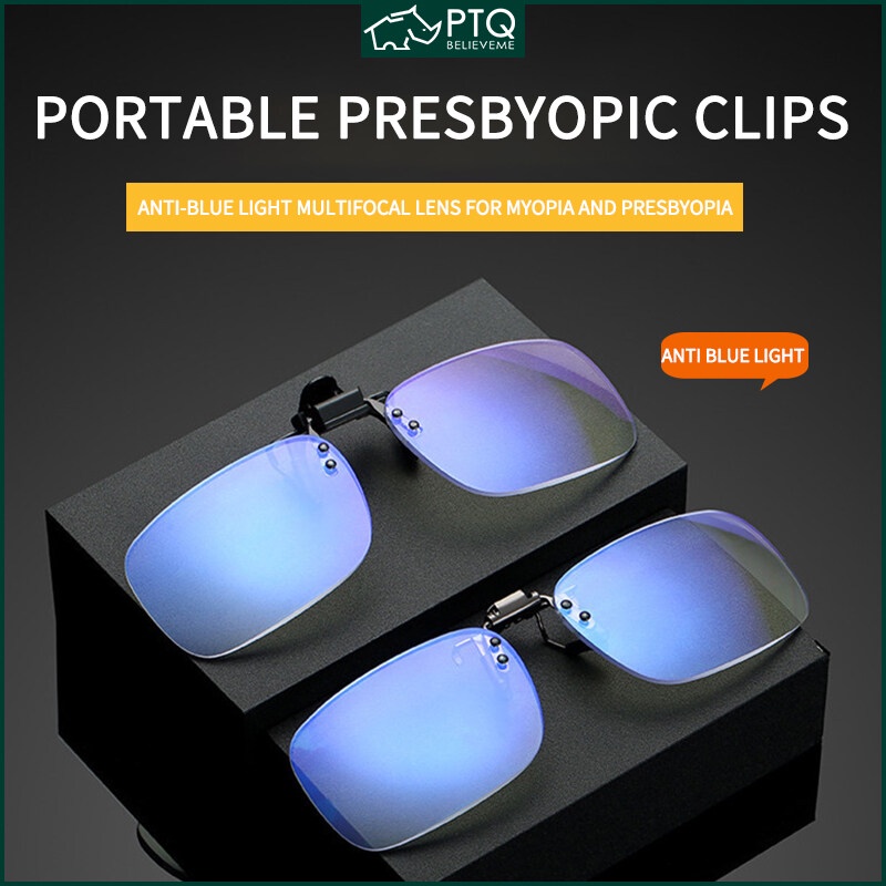 Kính Đọc Sách Chống Ánh Sáng Xanh Dạng Lật Có Kẹp Tiện Dụng Cho Nam Và Nữ