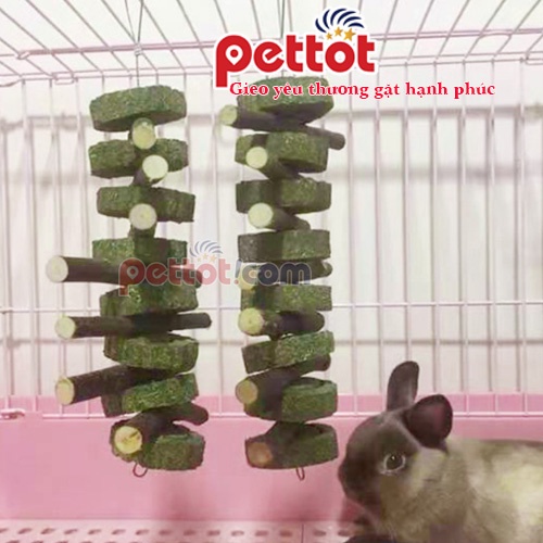 Bánh mài răng cho thỏ kèm cành táo mài răng cho thỏ chuột lạng bọ ú Hamster