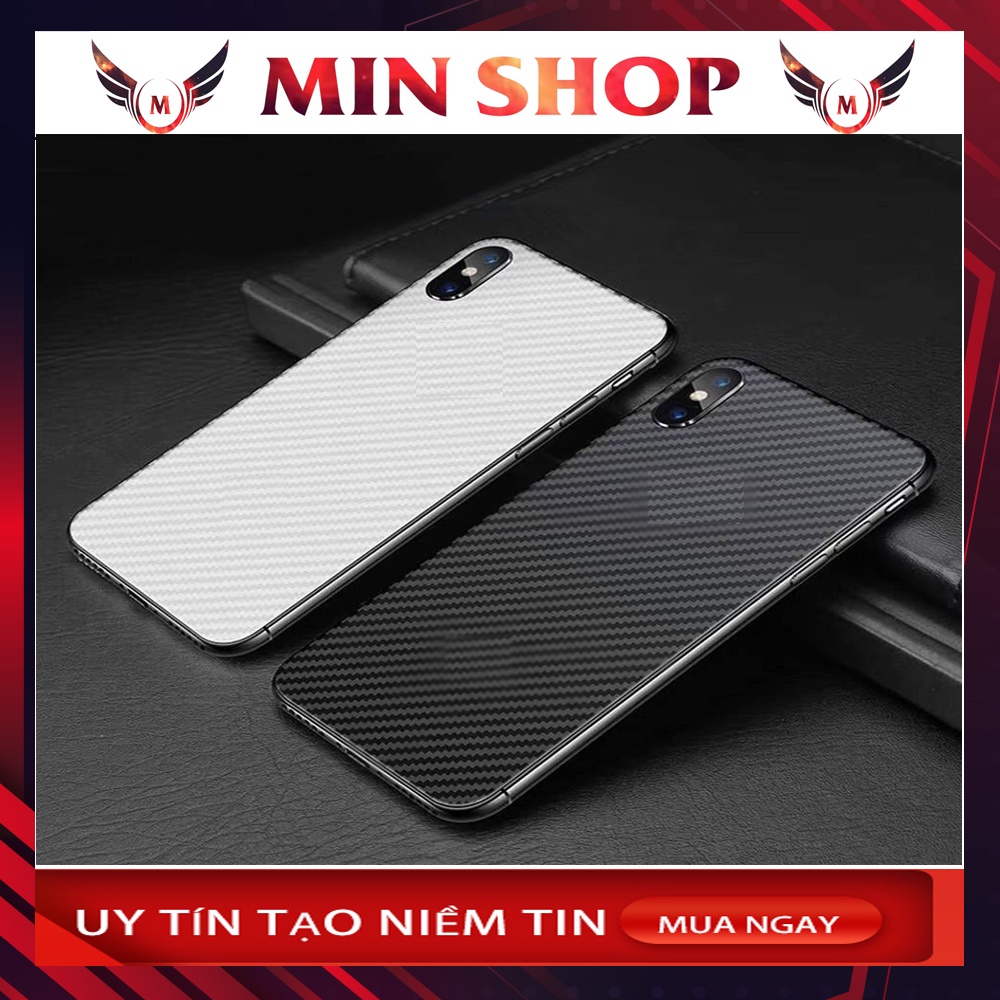 Miếng Dán Lưng Điện Thoại Iphone Cacbon Carbon Chống Vân Tay 6/6plus/6s/ppf/7/7plus/8/x/xs/11/12/13/14/pro/max/plus