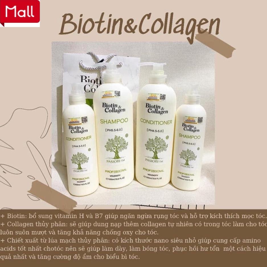 Biotin Collagen - Cặp Dầu Gội Biotin Collagen Trắng 1000ml | Biotin Collagen Giảm Rụng Tóc, Kích Mọc Tóc, Phục Hồi Tóc | BigBuy360 - bigbuy360.vn