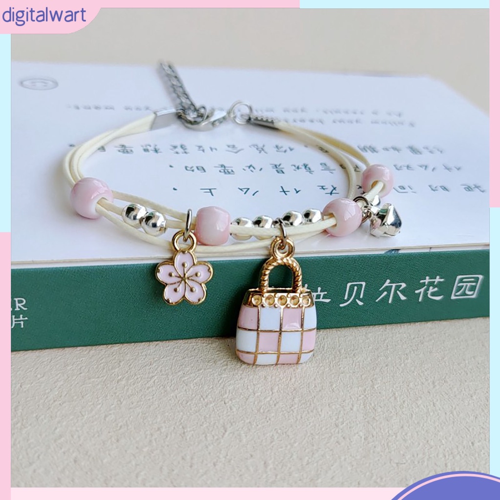 |Đào| Vòng Đeo Tay Tối Giản Bằng Hợp Kim Hình Thỏ Hoạt Hình Xinh Xắn Thời Trang Cho Bé Gái