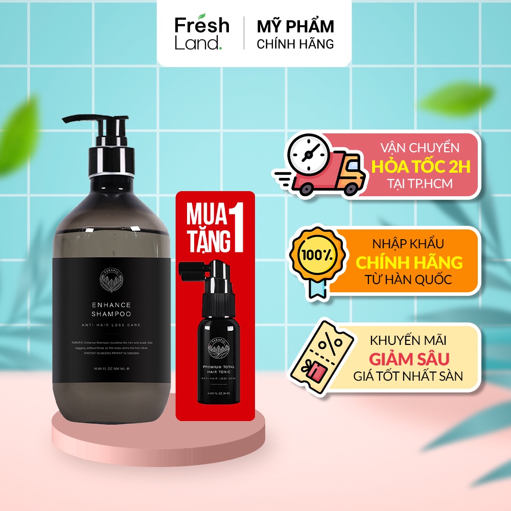 Dầu gội phục hồi tóc, Giảm rụng tóc TERAPIC Enhance Shampoo 500ml