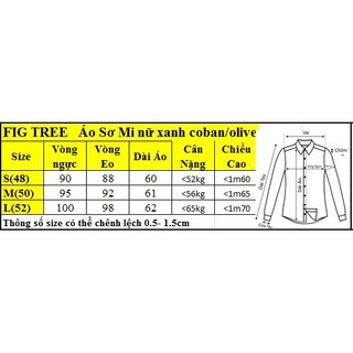 ÁO sơ mi nữ FIG TREE  MÀU XANH COBAN