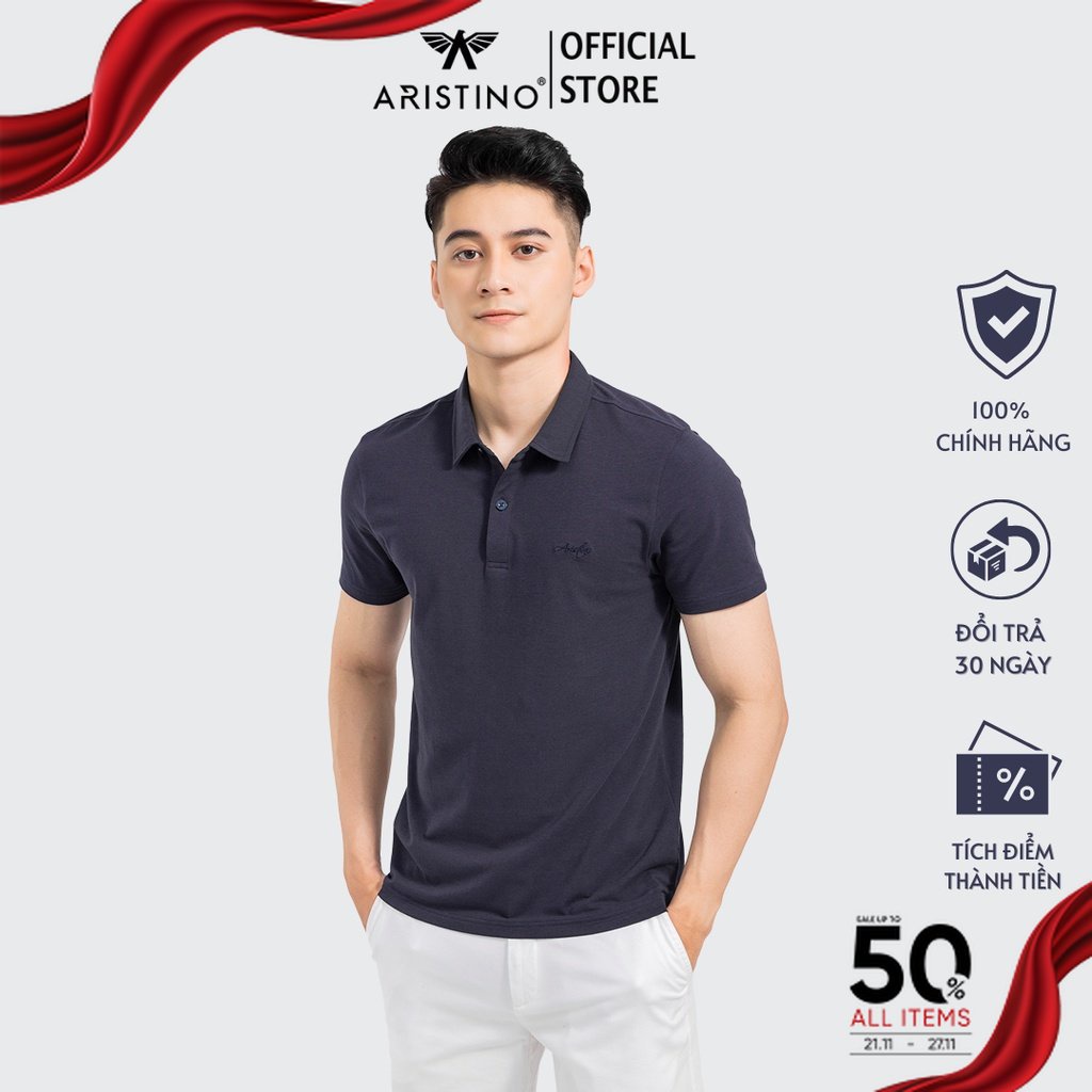 Áo polo nam ARISTINO phom Regular fit, cotton mềm mại, xốp nhẹ và thấm hút tuyệt vời - APS036S1