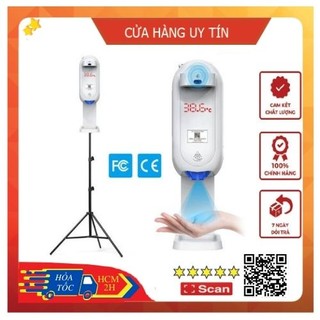 Bộ máy xịt cồn tự động rửa tay sát khuẩn cảm ứng có đo nhiệt độ trán ECOVY  L5 PLUS, Chân đứng 3 chân loại tốt.