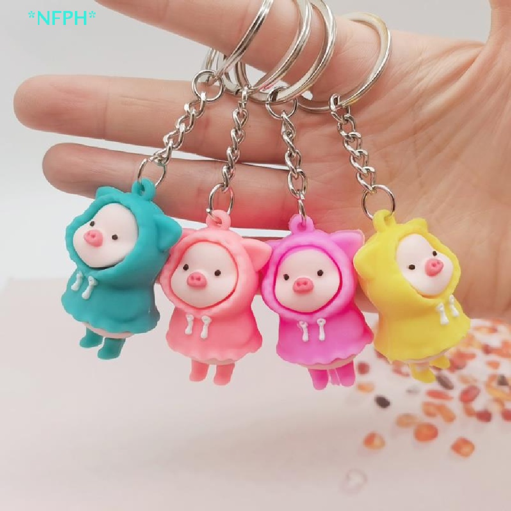 Móc Khóa Hình Heo Con Mặc Áo Mưa Xinh Xắn Mới