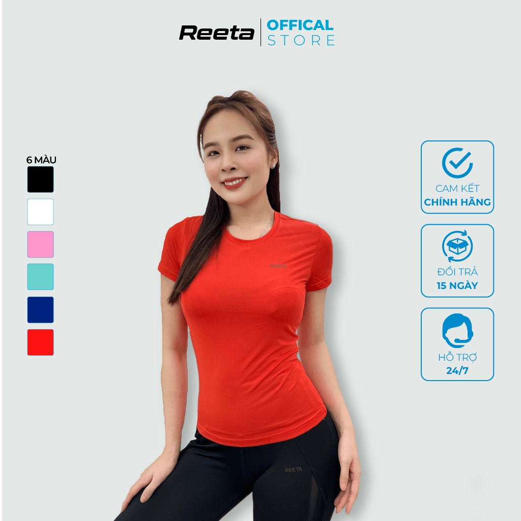Áo thun thể thao tập gym nữ REETA, chất vải thoáng mát thấm hút vượt trội có bảng màu đa dạng - A1766