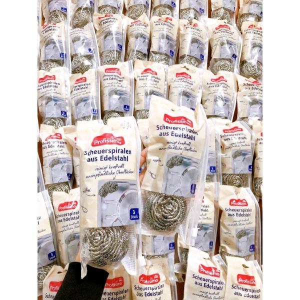 Combo 3 Miếng thép cọ rửa xoong nồi Profissimo Nội địa Đức