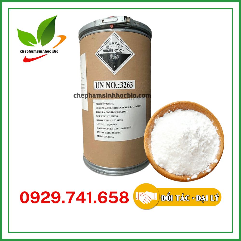 Cloramin B Trung Quốc. Xử lý nước, khử trùng nước sinh hoạt. Thùng 25kg
