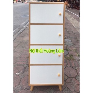Tủ nhỏ 4 cánh chân gỗ mẫu đẹp