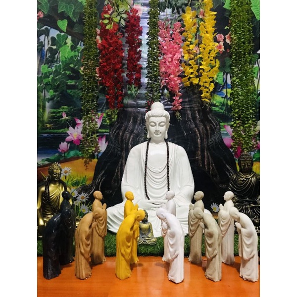 Khuyến Mãi Bộ 2 Tượng Tăng Nhân Bái Phật, (hướng phật - Cuối Đầu ) Trang Trí, Trưng Bài Phong Thủy