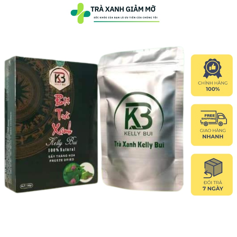 Bột trà xanh giảm cân Kelly chính hãng, Bột trà xanh hỗ trợ giảm béo đẹp da an toàn hiệu quả