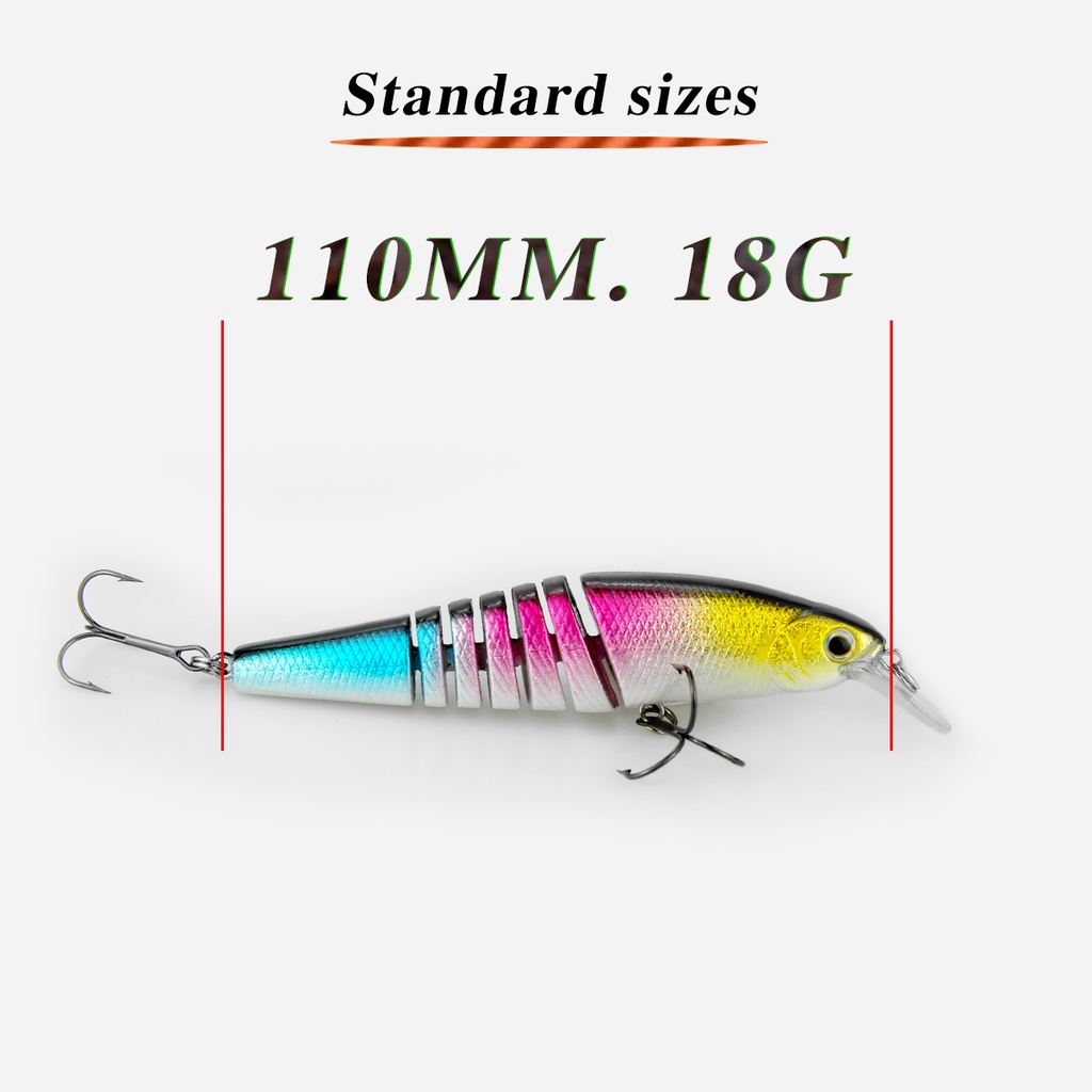 1 Mồi Câu Cá Nước Mặn Cứng Kèm Móc Câu 110mm / 18g