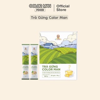 Trà Gừng Color Man set 20 gói thành phần gồm đường mật hoa dừa tự nhiên