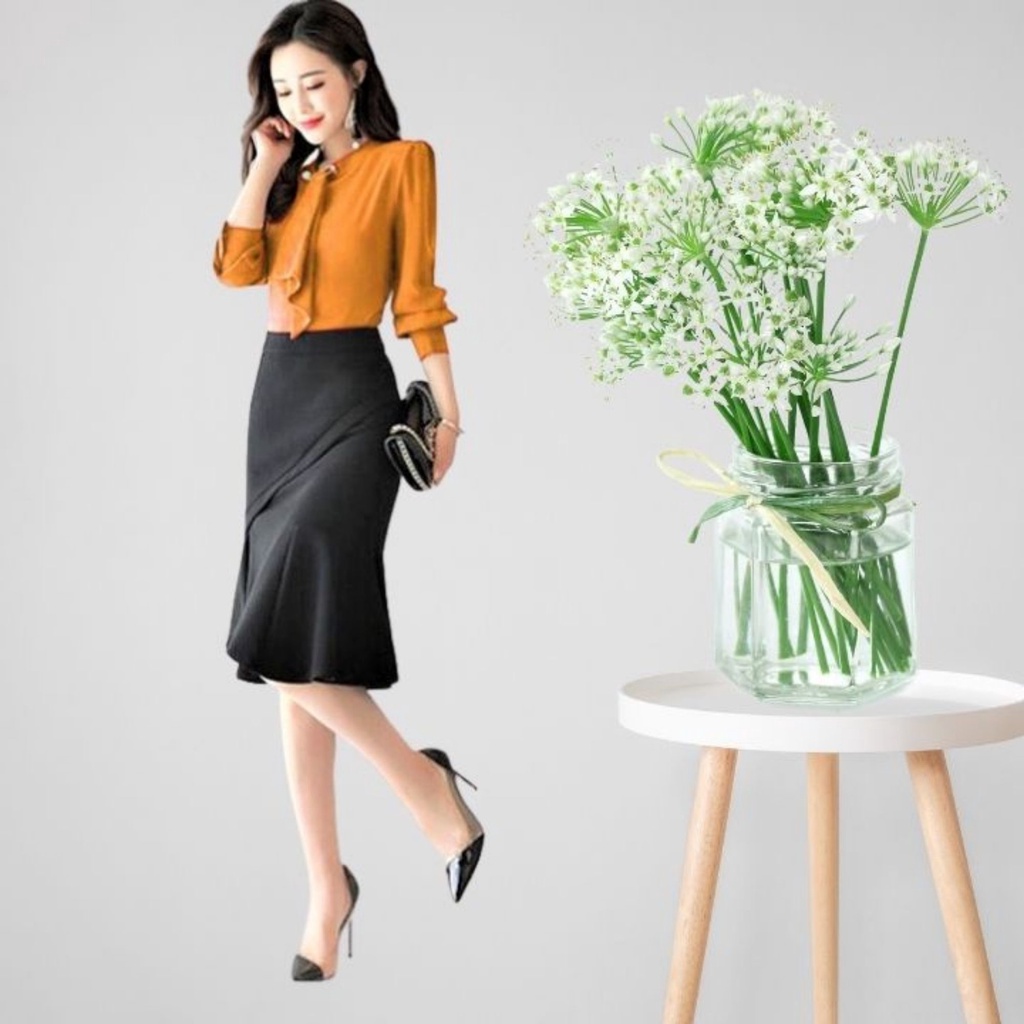 Chân váy đuôi cá công sở dáng dài Hàn Quốc thanh lịch, ôm body Vannhshop MS009