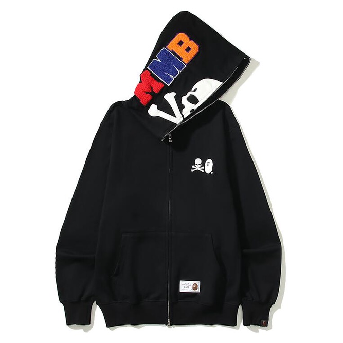 Bape Áo Hoodie cotton Có Khóa Kéo In Họa Tiết Thời Trang Cho Nam Nữ