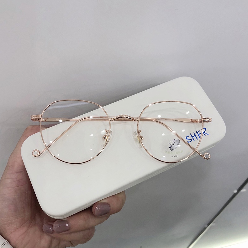 Mắt kính nữ nam giả cận gọng kính cận thời trang  phong cách Hàn Quốc Back Pink chống ánh sáng xanh giúp bảo vệ mắt 129