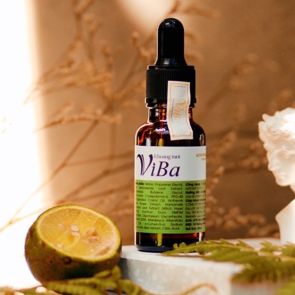 Serum giảm mụn, mờ thâm sáng da VIBA chiết xuất khoáng tươi tràm trà nọc ong