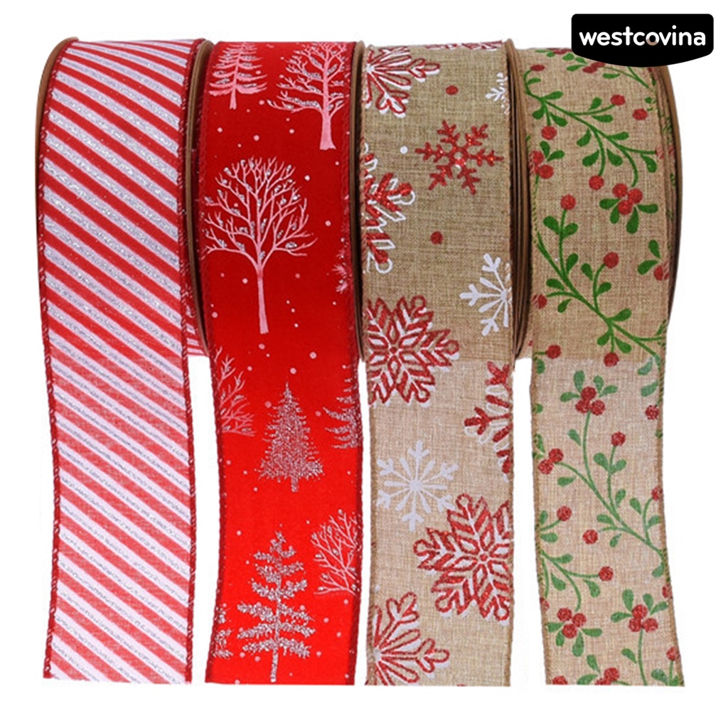 [Hot]☃Cuộn Dây Ruy Băng Dày 5cm In Họa Tiết Giáng Sinh Chống Rách Dùng Làm Quà Tặng DIY