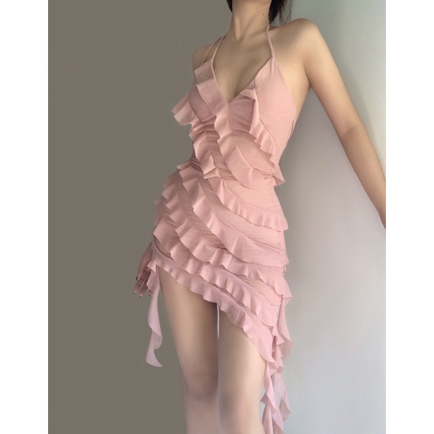 Đầm xoăn có lót quần bên trong