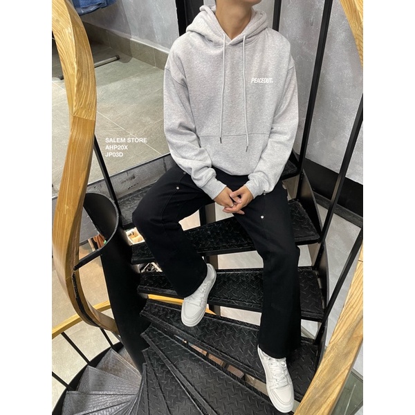 Áo HOODIES Peaceout Studios "BASIC Peaceout" Unisex In chữ nổi