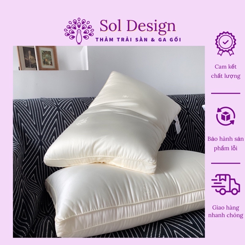 Ruột gối nằm Tencel bông sơ đậu nành, kích cỡ 50×70cm, mềm mại kháng khuẩn ruột bông