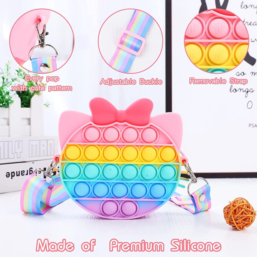 Túi Đeo Chéo Vai Bằng Silicone Hình Kỳ Lân Thời Trang Dễ Thương Cho Nữ