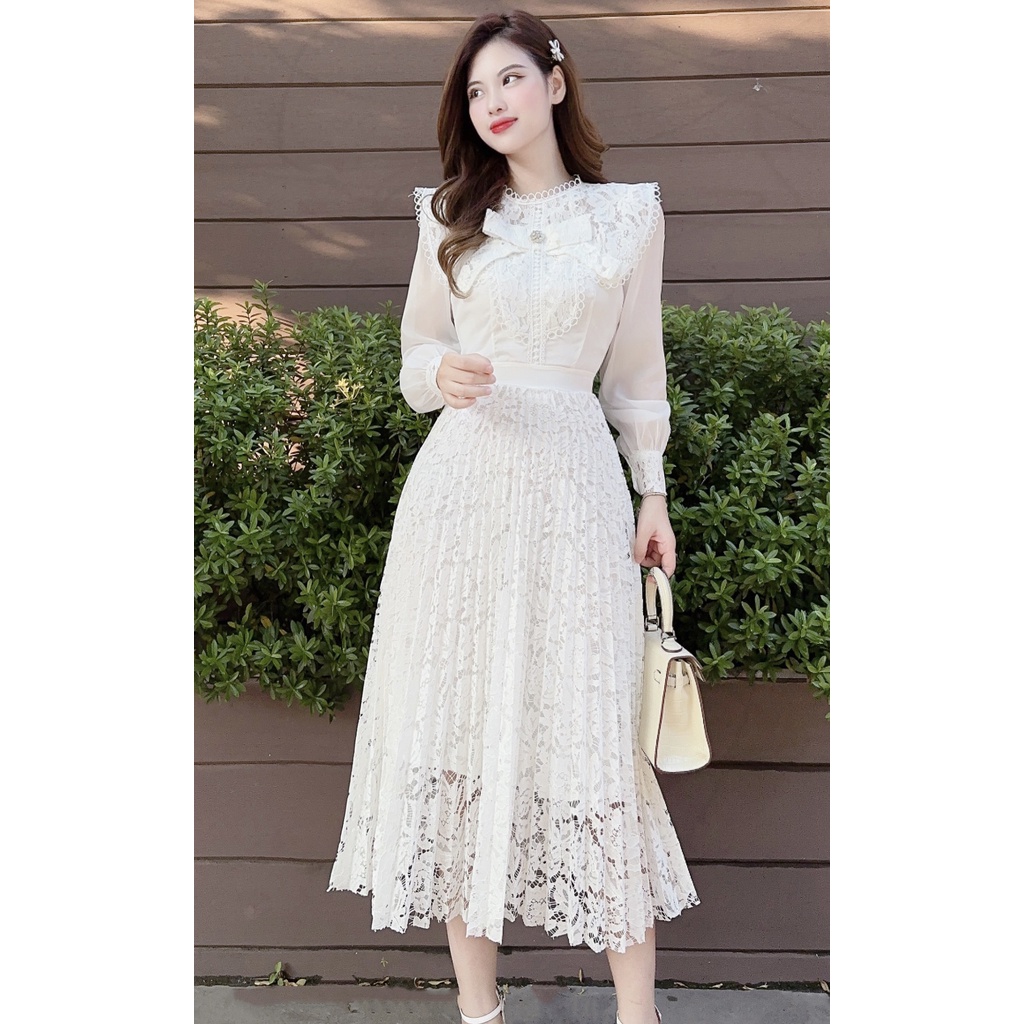 Đầm dự tiệc thiết kế 2 màu Trắng-Tím thiết kế body sang chảnh, Váy tiểu thư tôn dáng nổi bật